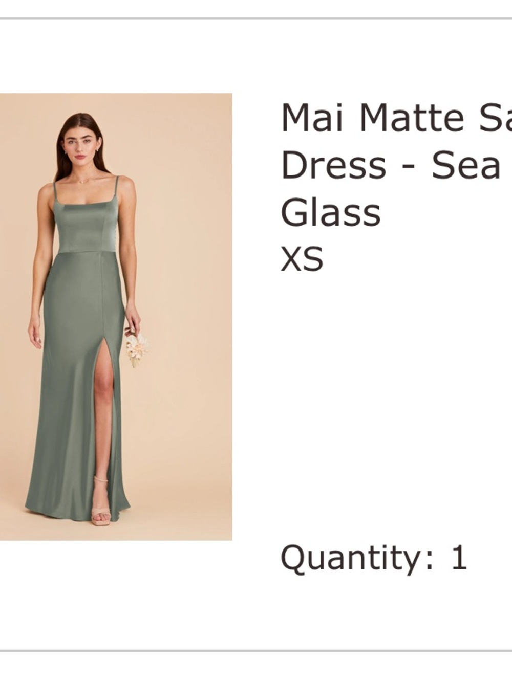 Birdy Grey Mai Matte Satin Gown in Sea Glass Green